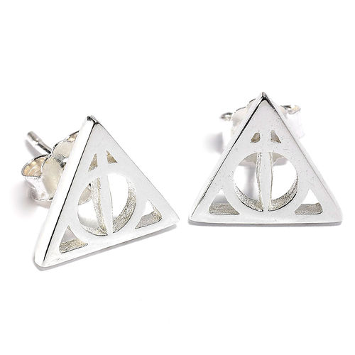 Pendientes Deathly Hallows plata