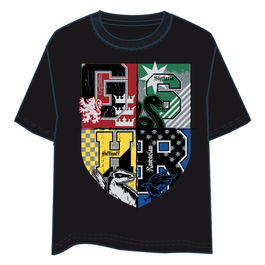Camiseta Hogwarts Harry Potter adulto negro