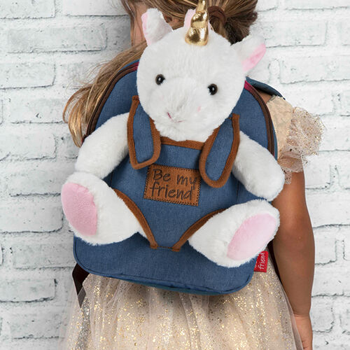 Tiara Unicorn backpack with plush toy 26cm