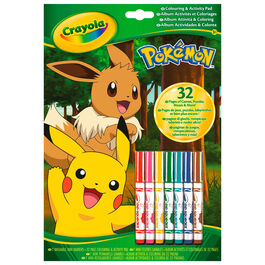 Libro actividades + 7 rotuladores Pokemon Crayola