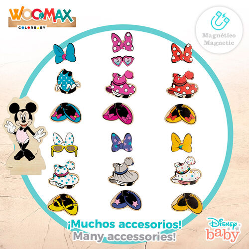 Juego magnetico madera vestidos Minnie Disney