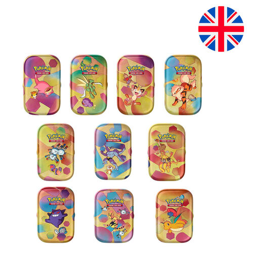 Lata juego cartas coleccionables Escarlata y Violeta Pokemon ingles surtido