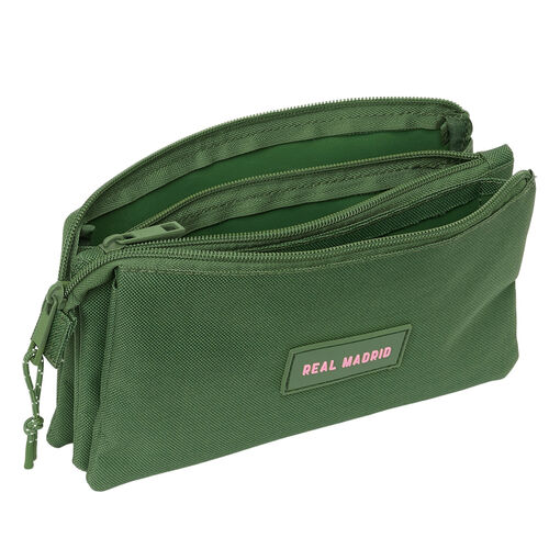 Real Madrid green triple pencil case