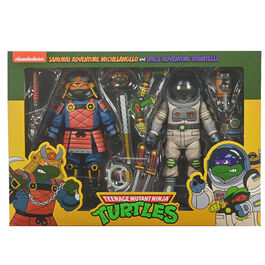 Teenage Mutant Ninja Turtles Space Adventure Donatello & Samurai Adventure Michelangelo set 2 figures 18cm