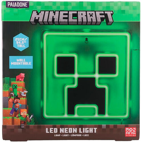 Lampara pared LED Creeper Minecraft 25cm