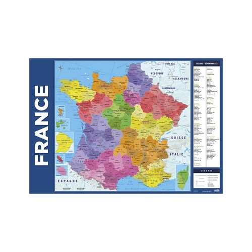 Vade tapete escritorio Mapa Francia Frances