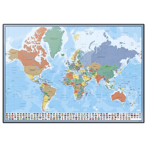 Vade tapete escritorio Mapa Mundo español