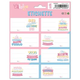 Etiquetas adhesivas Carouge Blue & Pink Italiano