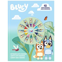 Bluey Notebook + 12 mini crayons