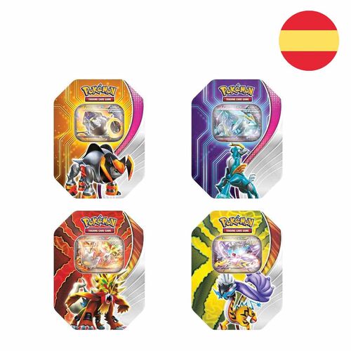 Lata juego cartas coleccionables Rotom Pokemon español surtido