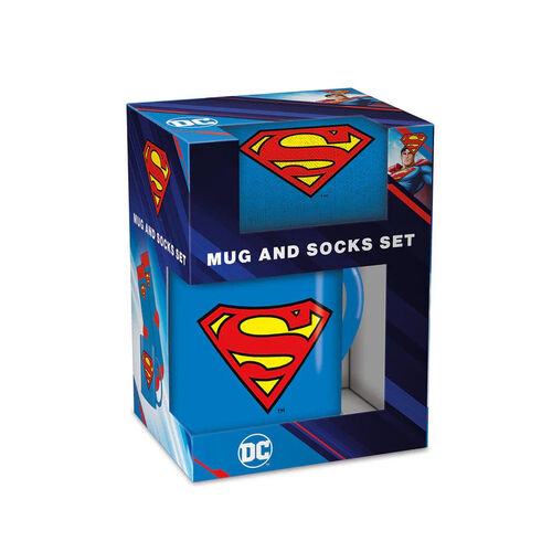 Set Taza y Calcetines Logo Superman DC Comics