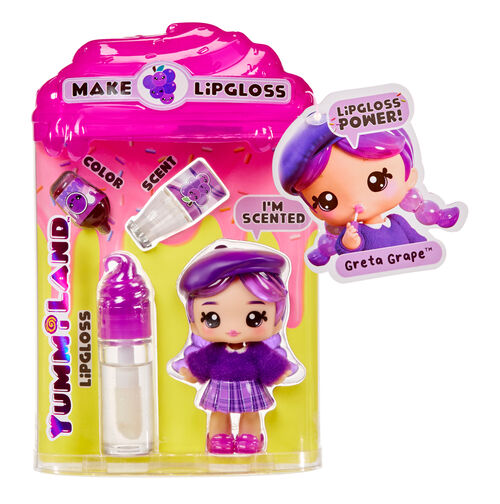 Yummiland assorted Mini doll + lip gloss
