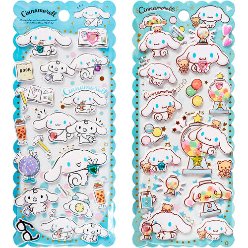Hello Kitty Cinamoroll assorted Embossed stickers