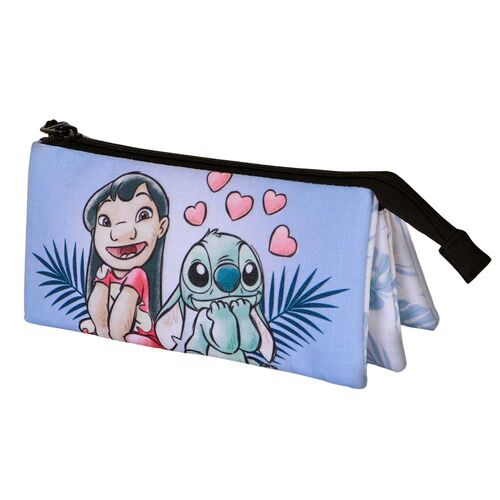 Disney Stitch Couple triple pencil case