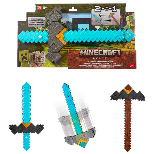 Minecraft The Movie Transformable Sword Pickaxe