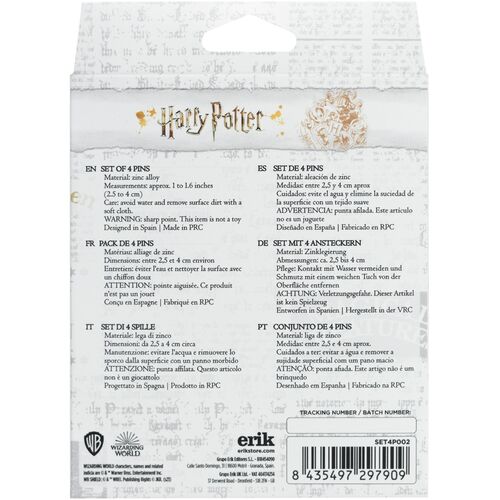 Set 4 pins Hogwarts Harry Potter