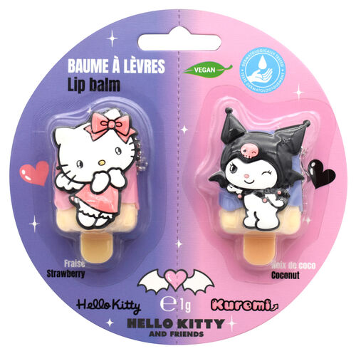 Hello Kitty & Kuromi set 2 lip balms