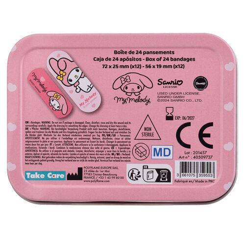 Caja Metal Tiritas My Melody Hello Kitty