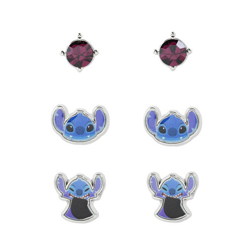 Set 3 Pares de pendientes Stitch Disney