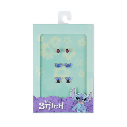 Set 3 Pares de pendientes Stitch Disney