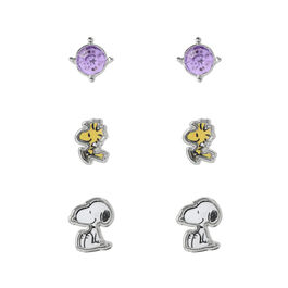 Set 3 Pares de pendientes Snoopy