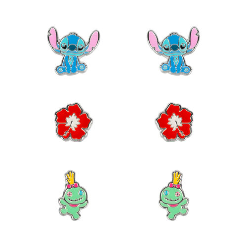 Disney Stitch Set 3 pairs of earrings silver