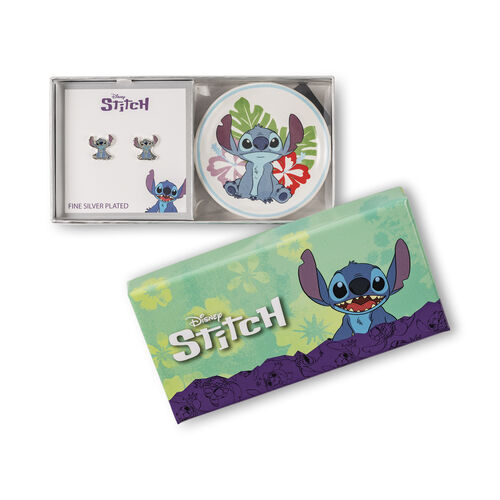 Pendientes + plato bisuteria Stitch Disney