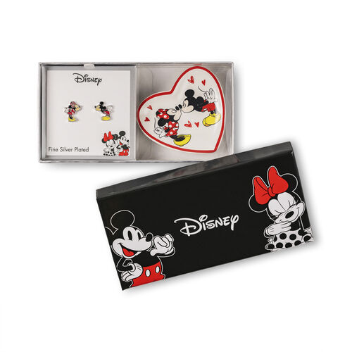 Disney Mickey & Minnie earrings + jewellery plate