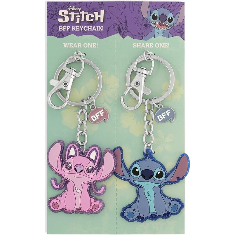 Set 2 Llaveros Angel & Stitch Disney