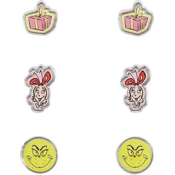 Set 3 Pares de pendientes Navidad El Grinch