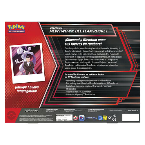 Blister cartas Mewtwo ex del Team Rocket Juntos de Aventuras Pokemon español