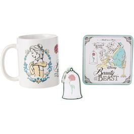 Set Taza + llavero + posavasos La Bella y la Bestia Disney