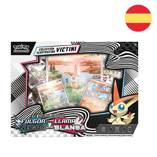 Spanish Pokemon Black Fulgor and White Flame Victini Blister set of collectable cards