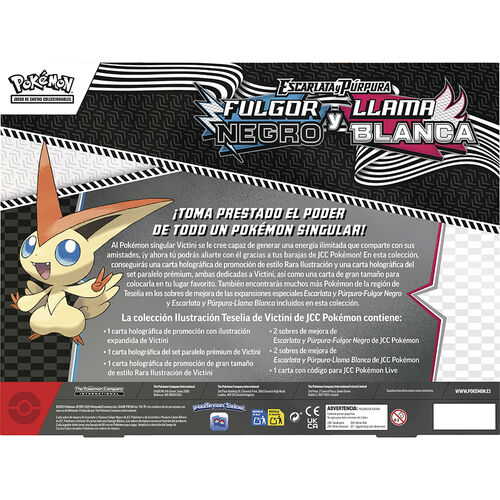 Spanish Pokemon Black Fulgor and White Flame Victini Blister set of collectable cards