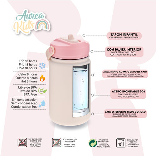 Cantimplora termica Gatos Rosas 330ml