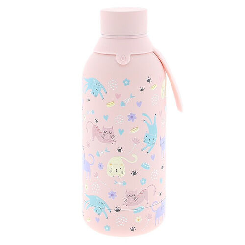 Botella termica Gatos Rosas 500ml