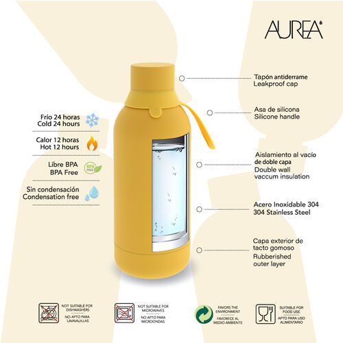 Botella termica Cachorro Mostaza 500ml