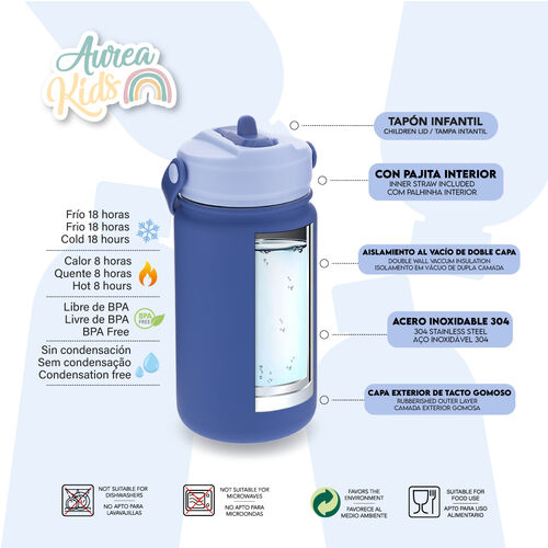 Cantimplora termica Jirafa Azul 330ml