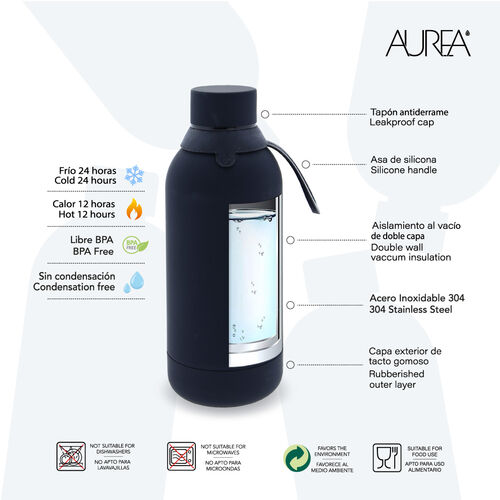 Botella termica Black World Map 710ml