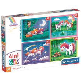 Puzzle Un dia con Unicornios 12+16+20+24pzs