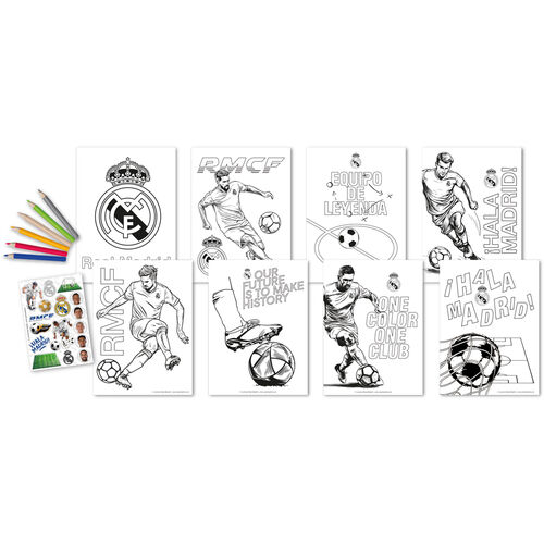 Set de Colorear con pegatinas Real Madrid
