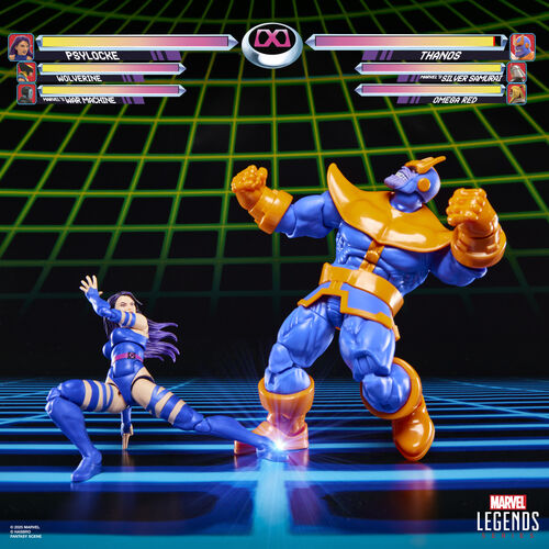 Blister 2 figuras Psylocke vs Thanos Gameverse Marvel Legends 15cm