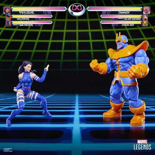 Blister 2 figuras Psylocke vs Thanos Gameverse Marvel Legends 15cm