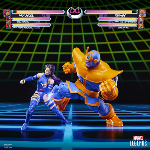 Blister 2 figuras Psylocke vs Thanos Gameverse Marvel Legends 15cm