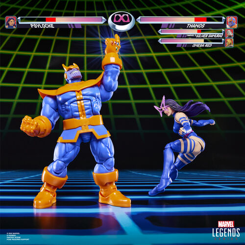 Blister 2 figuras Psylocke vs Thanos Gameverse Marvel Legends 15cm