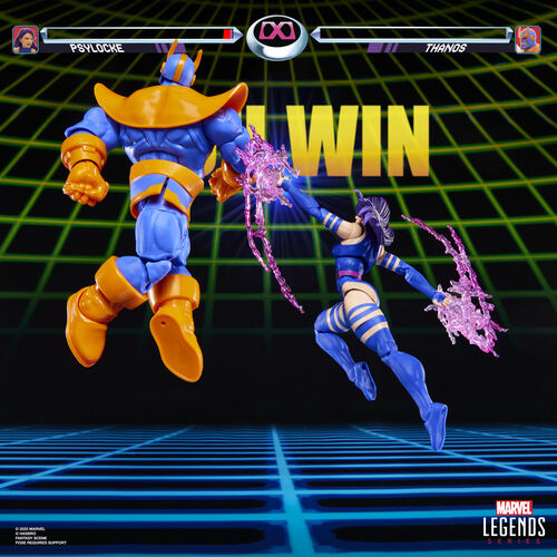 Blister 2 figuras Psylocke vs Thanos Gameverse Marvel Legends 15cm