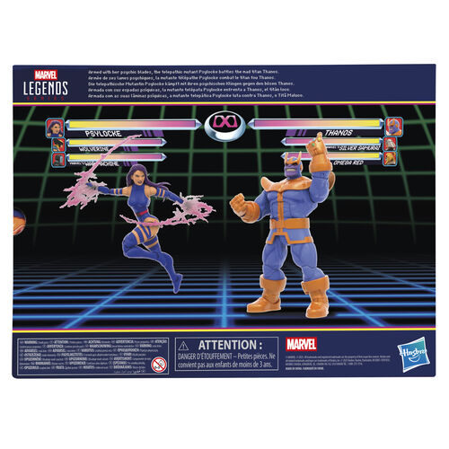 Blister 2 figuras Psylocke vs Thanos Gameverse Marvel Legends 15cm