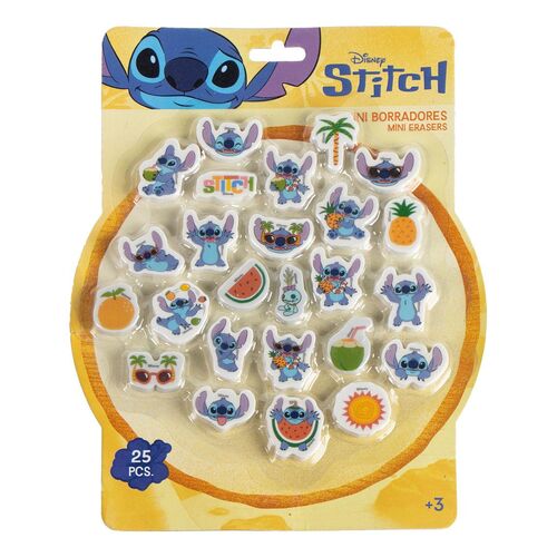 Blister 25 Gomas de borrar Stitch Disney