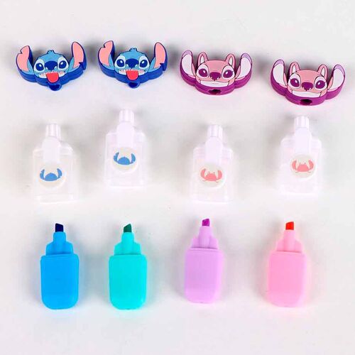 Estuche 4 subrayadores Stitch Disney surtido