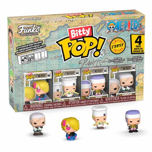 Blister 4 figuras Bitty POP One Piece surtido